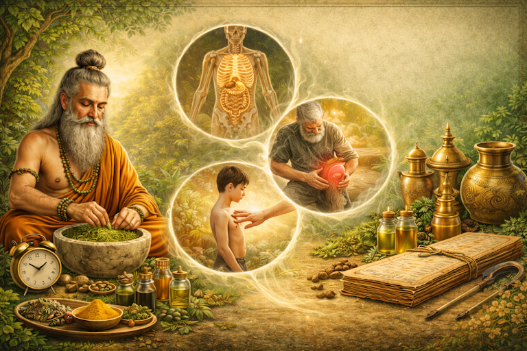 Herbal ingredients and traditional care banner